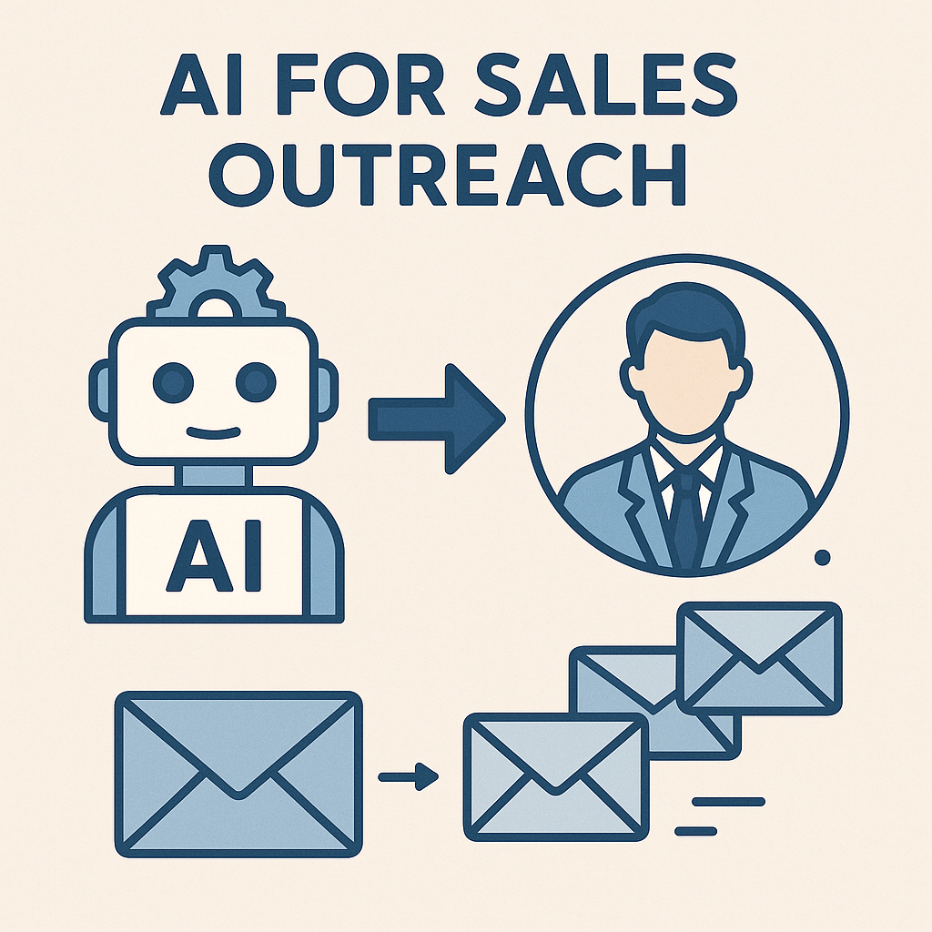 Clear illustration depicting AI for sales outreach, showing how intelligent tools enhance email productivity.