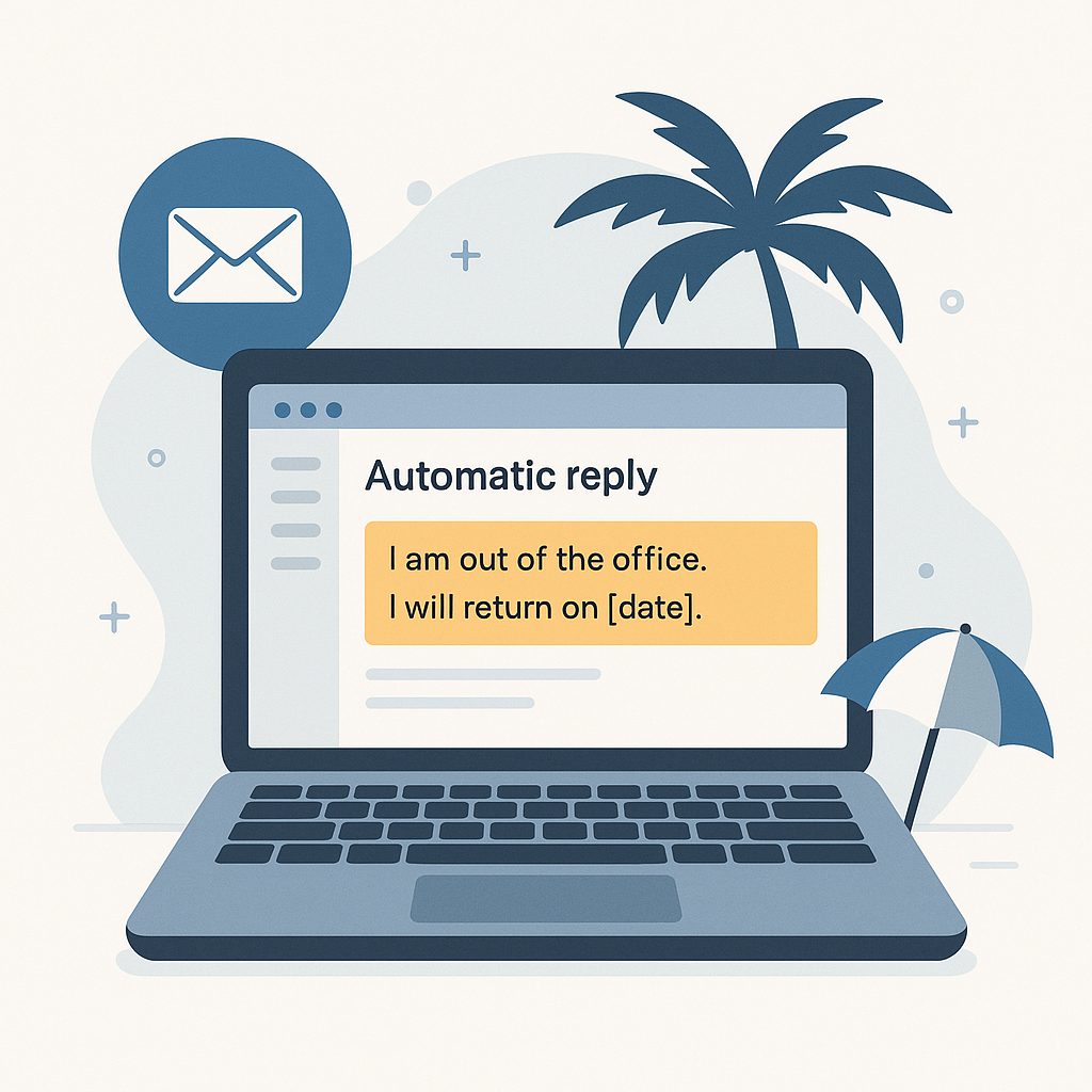 Relaxed person enjoying time off, knowing their automatic email response for vacation handles messages.