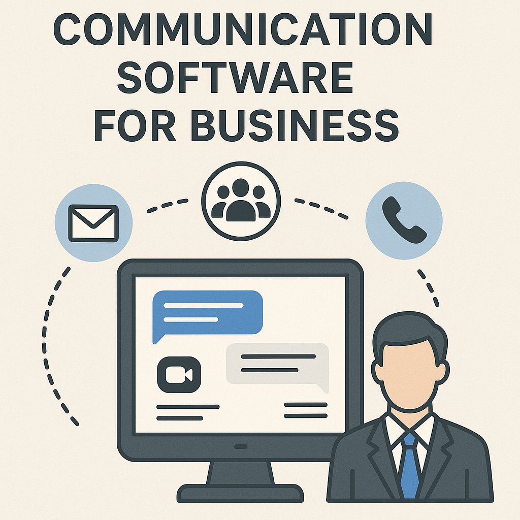 Clear illustration demonstrating how modern communication software for business enhances team productivity.