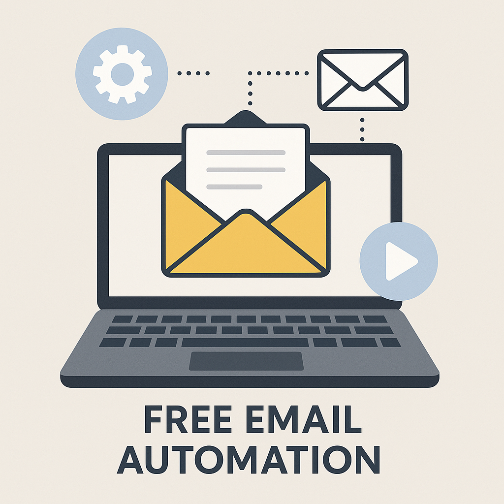 Modern graphic illustrating seamless connections, symbolizing efficient free email automation.
