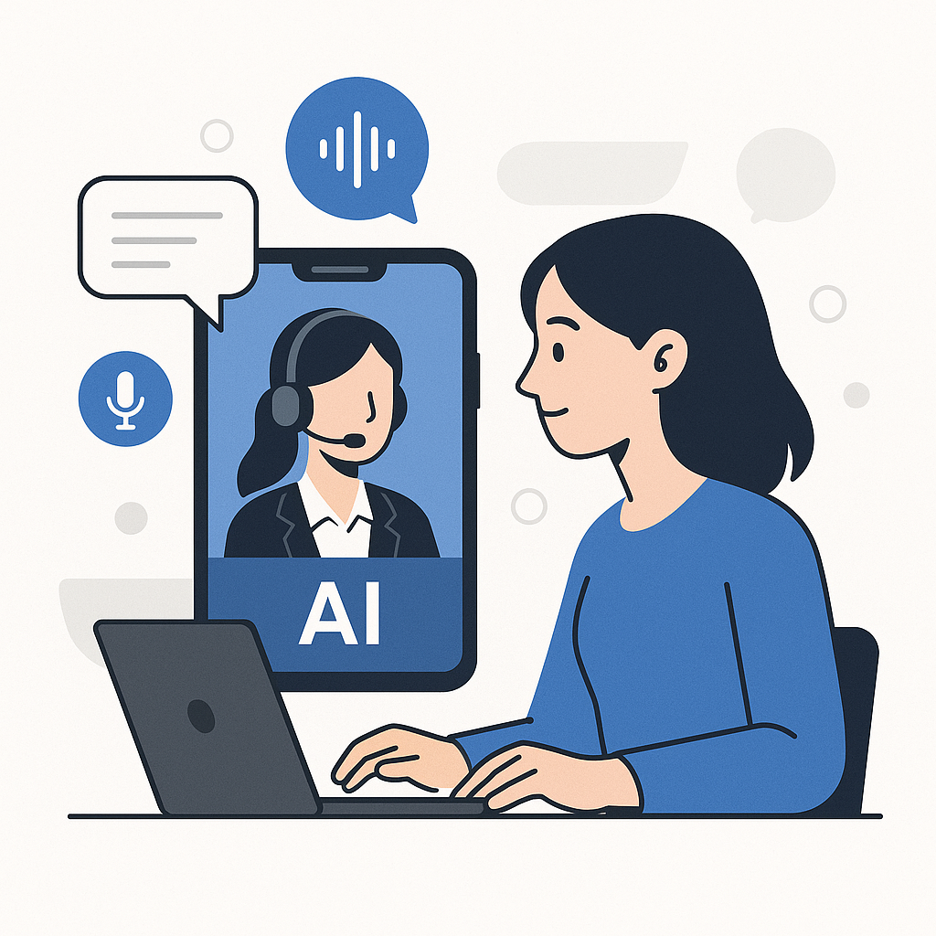 A professional interacting with a clean, modern digital interface, symbolizing efficient email management with an AI virtual assistant.