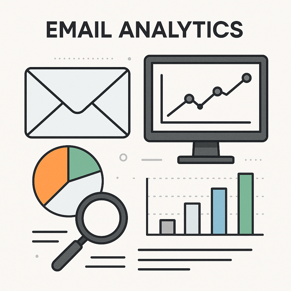 Informative illustration detailing how email analytics transforms raw data into actionable insights.