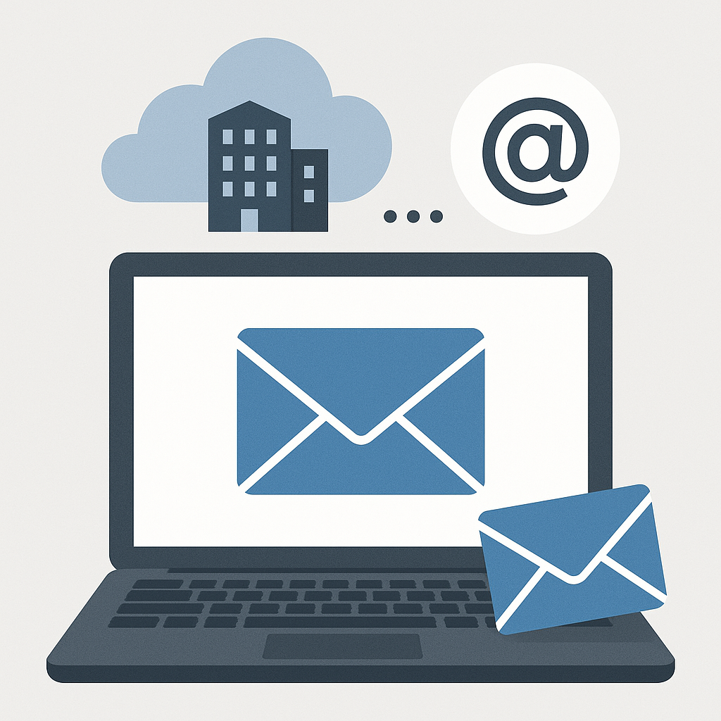 A professional working efficiently on a laptop, benefiting from advanced business email hosting solutions.