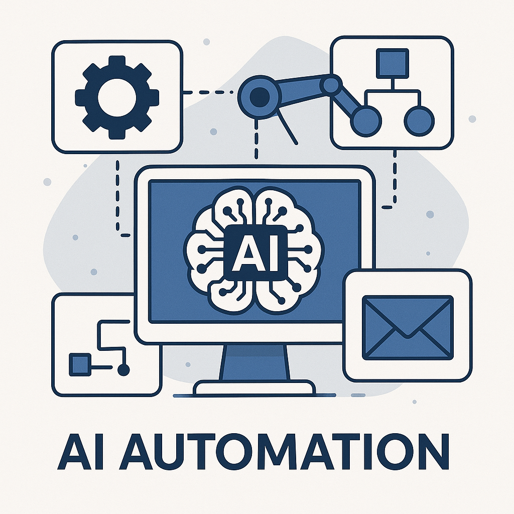 Sleek visual symbolizing the power of an AI automation platform to streamline workflows.