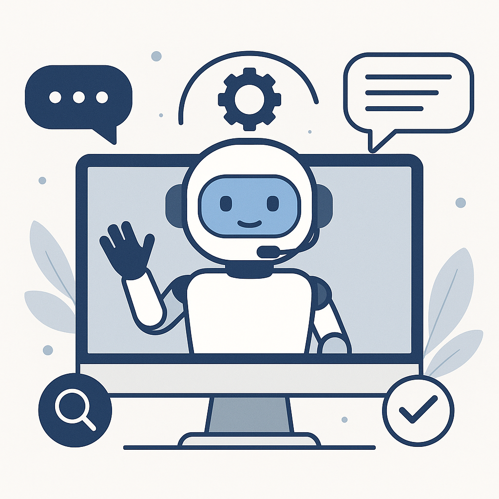A modern, abstract graphic illustrating the efficiency of an automated assistant for email management.