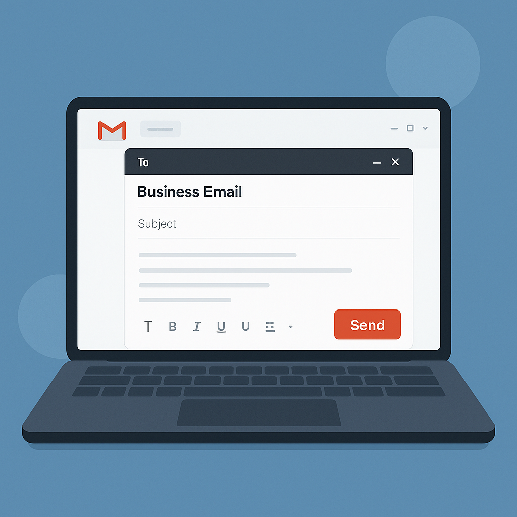 Clean, professional workspace ideal for managing business email through Gmail efficiently.