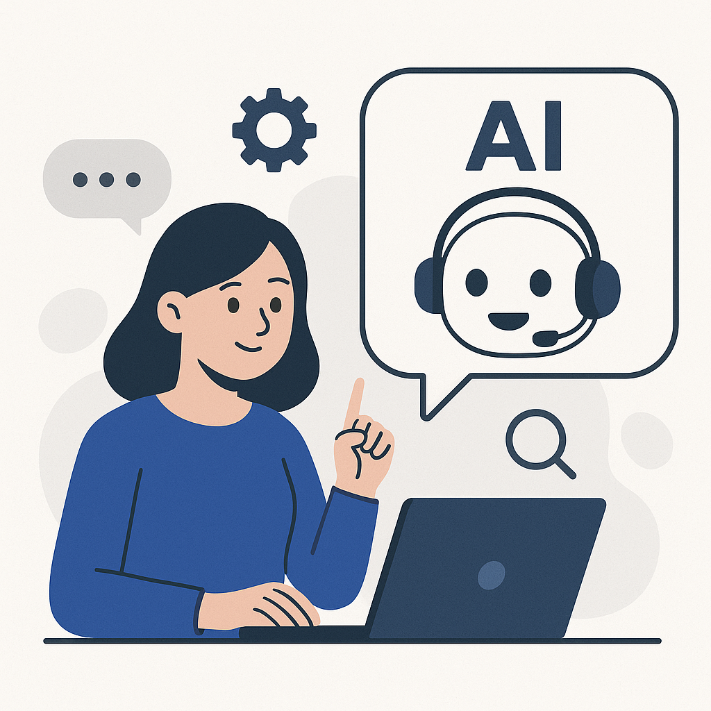Clean, professional visual depicting streamlined digital tasks, powered by an assistant AI for productivity.