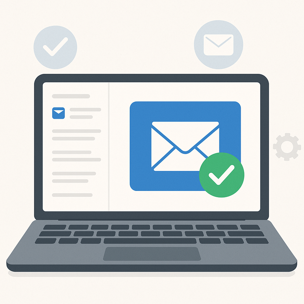 Modern, clean graphic representing an organized digital inbox, highlighting the benefits of a best email cleaning app.