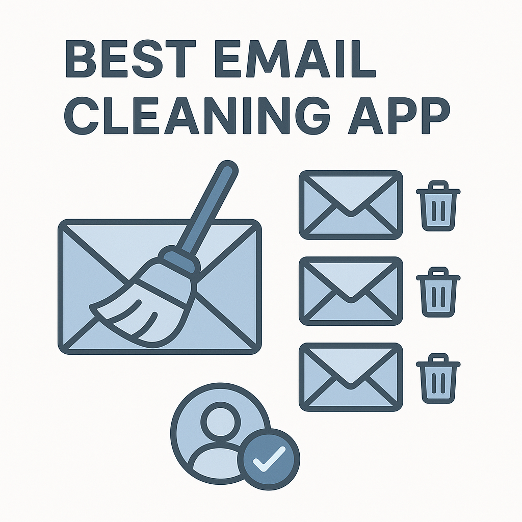Illustration of the best email cleaning app organizing a chaotic inbox into an efficient, clean one.