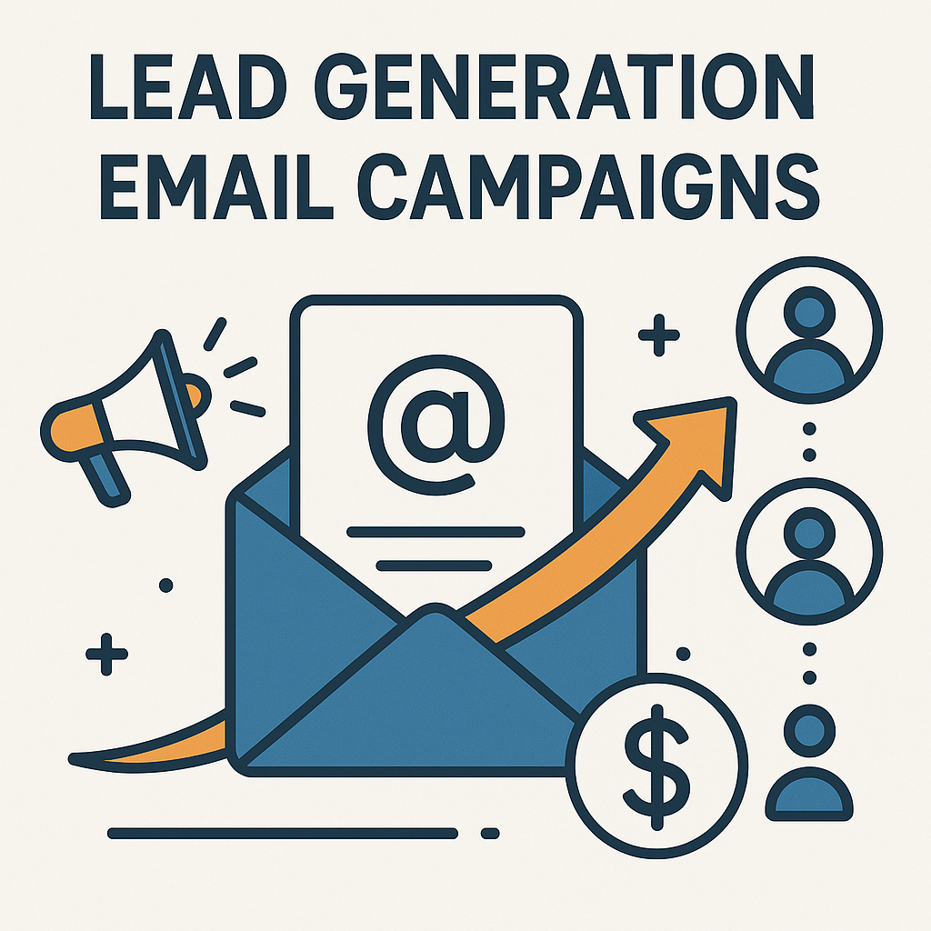 Illustration of effective lead generation email campaigns for business growth.