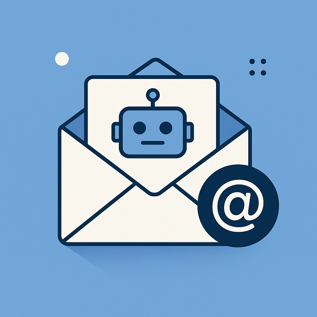 Modern interface visualizing email artificial intelligence processing messages into insights.