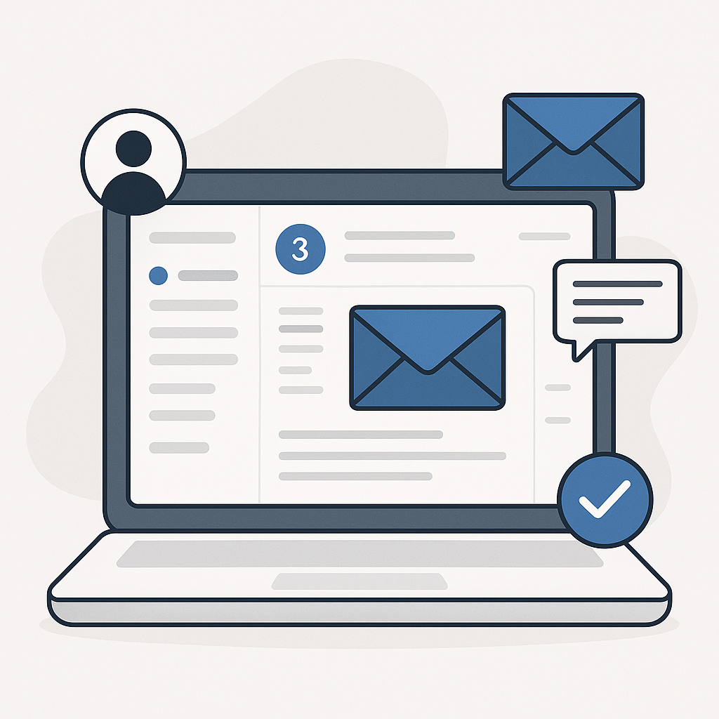 Modern AI email client interface for enhanced productivity and smart inbox management.