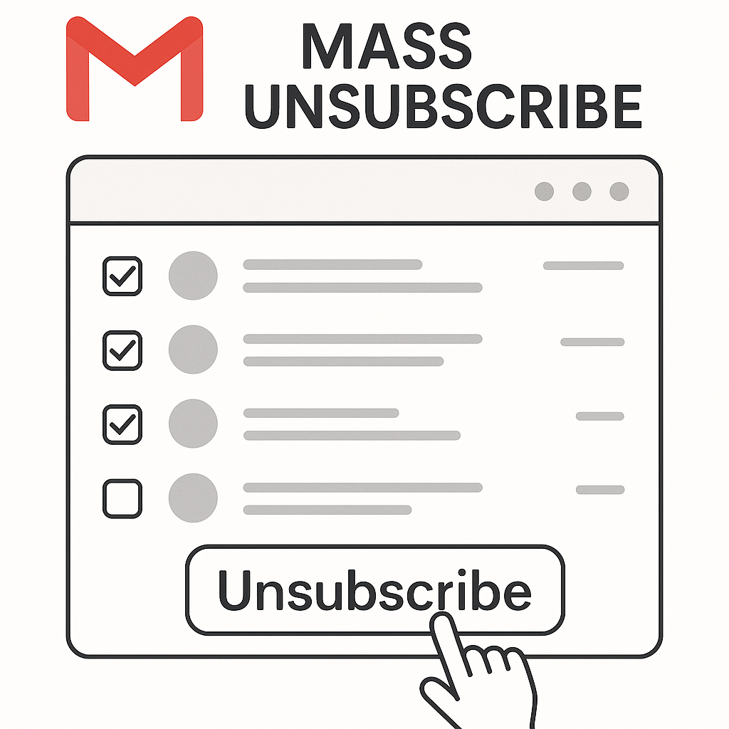 Visual guide to Gmail mass unsubscribe: declutter your inbox and boost productivity.