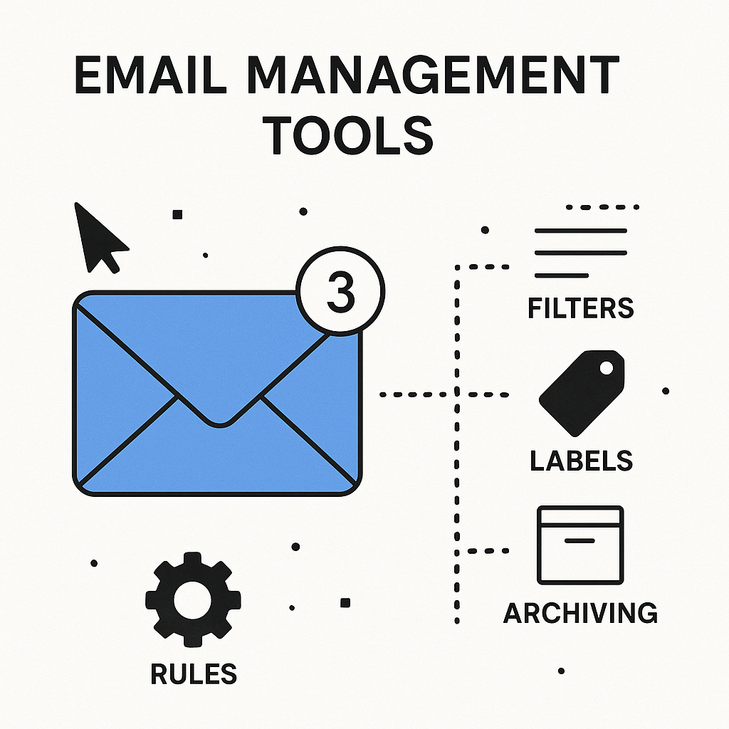 Visualizing key concepts of email management tools for peak productivity and inbox organization.