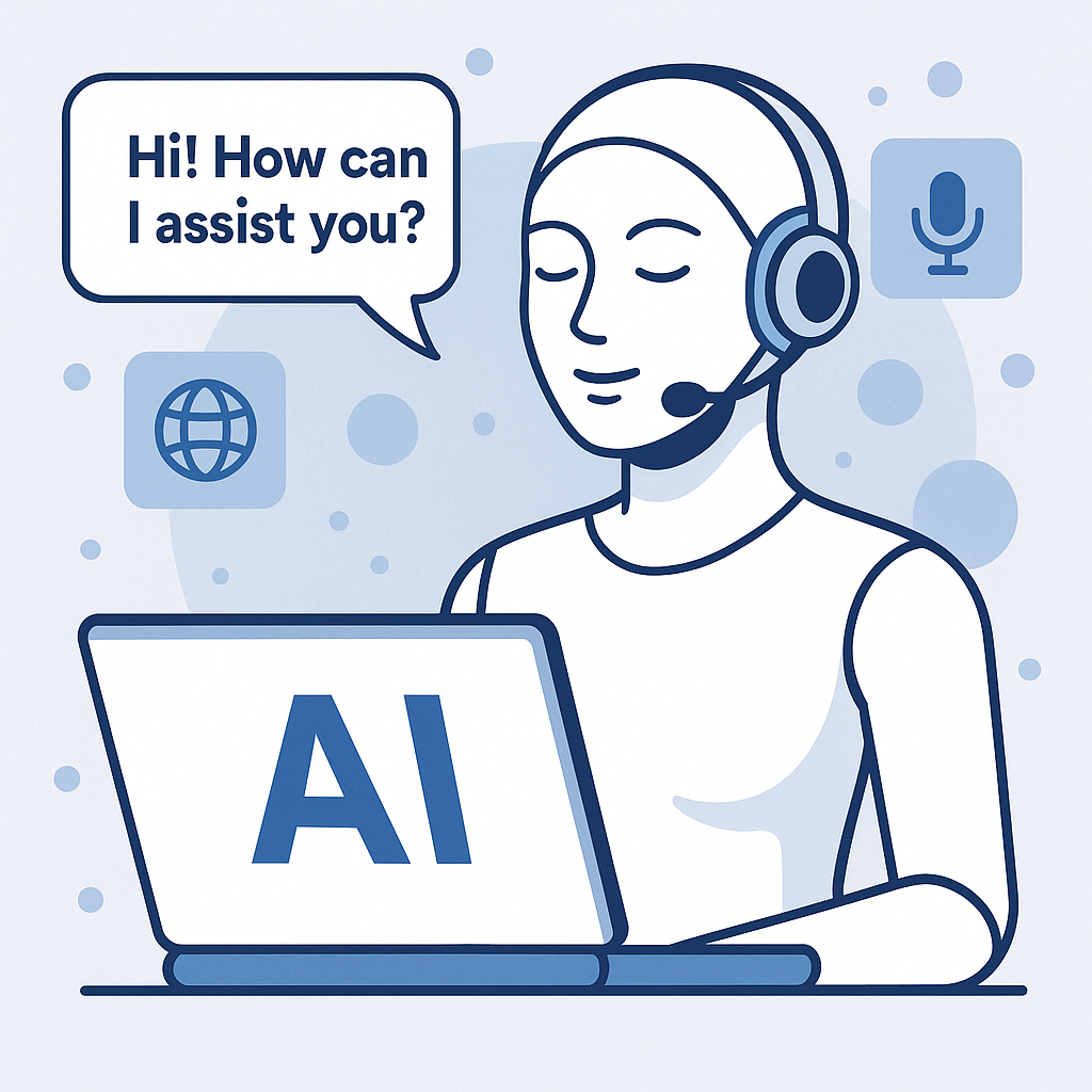 Modern abstract graphic showcasing an artificial assistant optimizing email and boosting productivity.