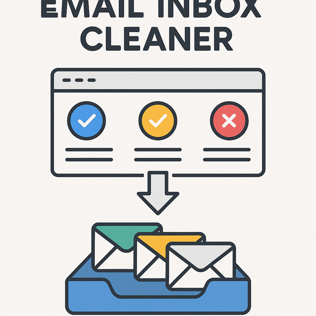 Visualizing an email inbox cleaner: AI sorts and prioritizes messages for peak productivity.