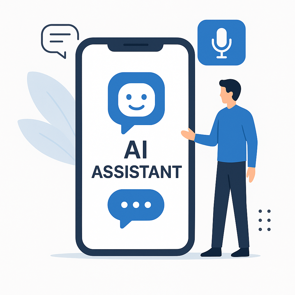 Modern UI of an AI assistant app streamlining email management and boosting professional productivity.