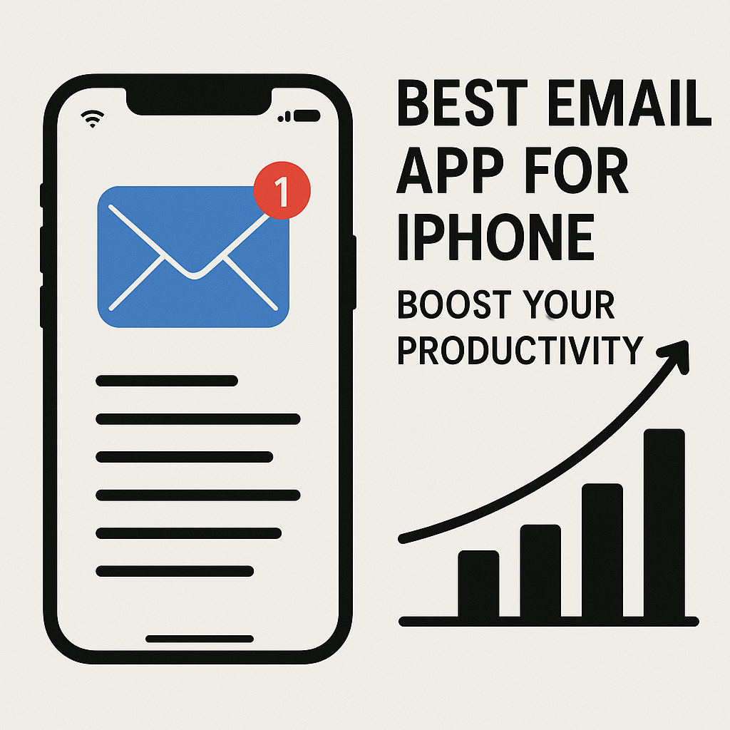 Illustration showing how the best email app for iPhone streamlines inbox management for peak productivity.