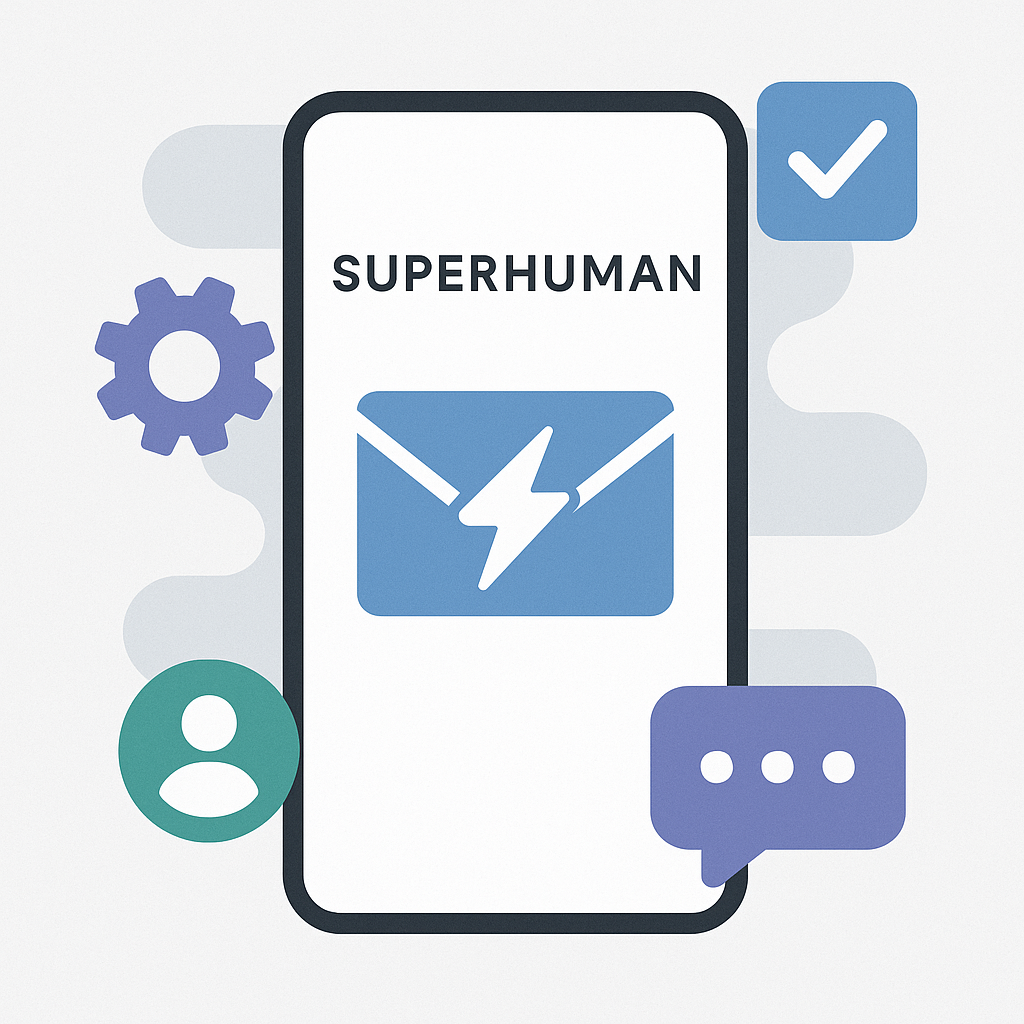 Superhuman app interface: Boosting email efficiency with AI and competitor insights.