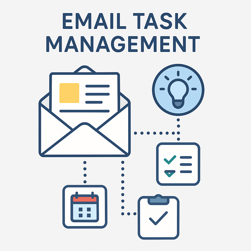 AI-powered illustration for email task management, delivering actionable insights.
