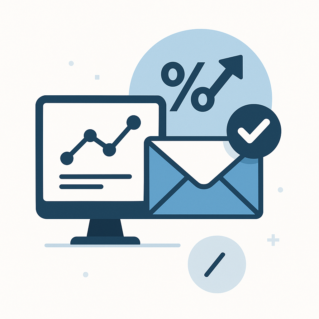 Visualizing improved click rate email performance with modern inbox analytics dashboard.