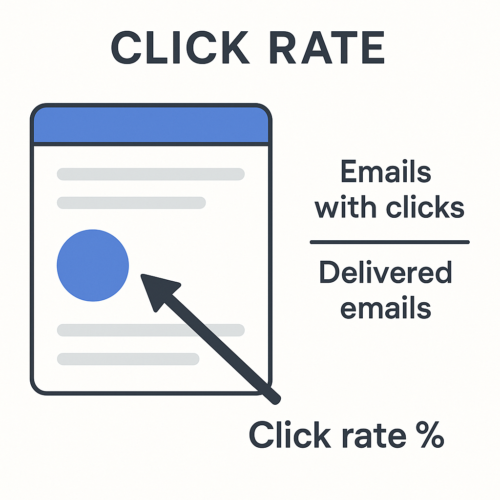 Illustration showing how inbox analytics boosts click rate email and email engagement.