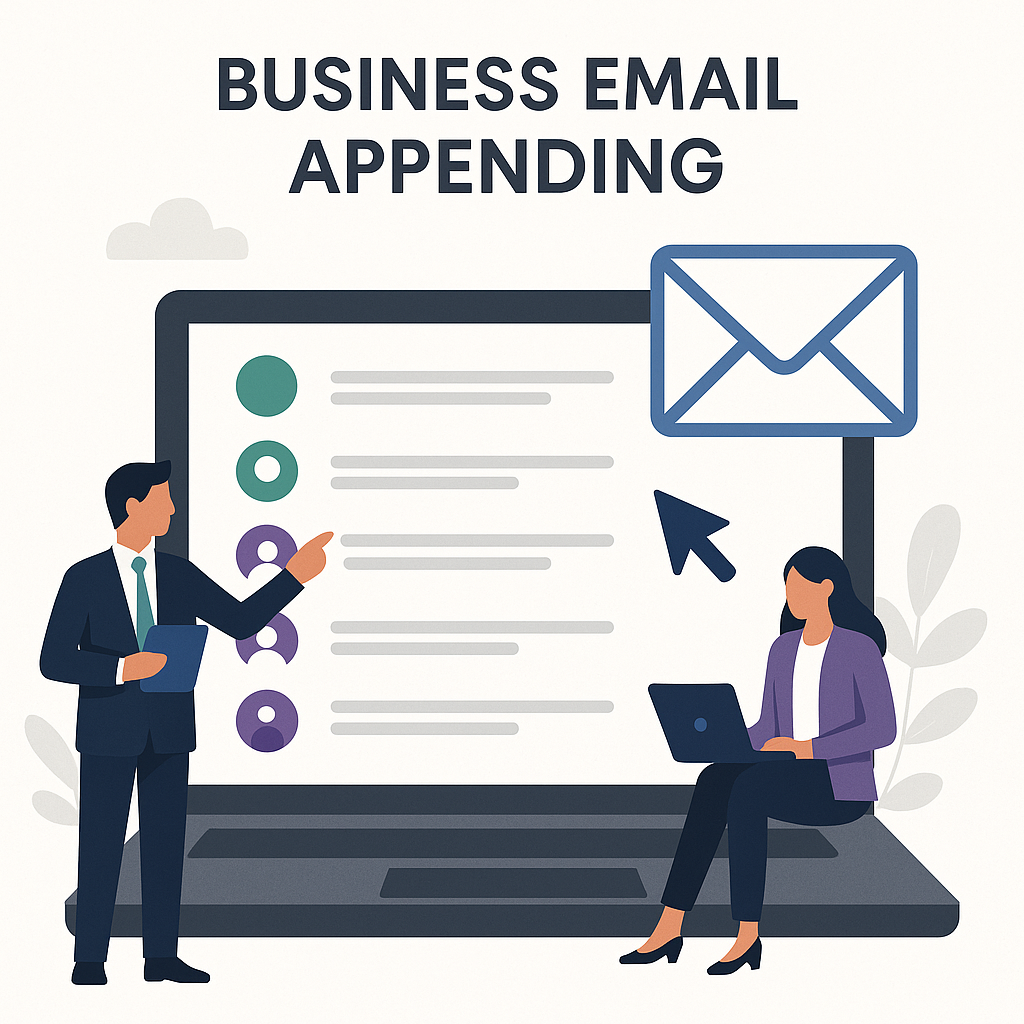 Business email appending: Transforming raw data into actionable sales insights with modern visuals.