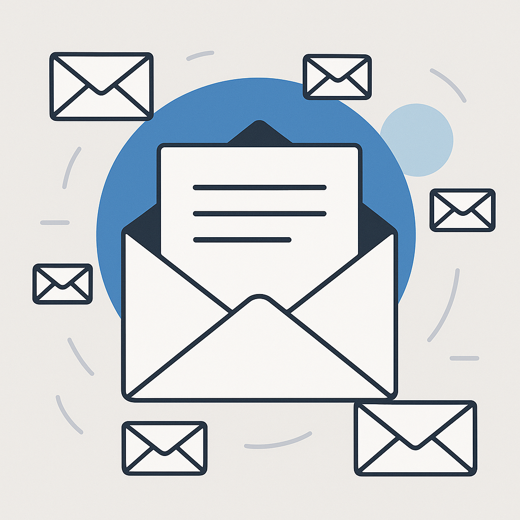 Modern visual for AI-powered mass email campaigns to outsmart competitors.