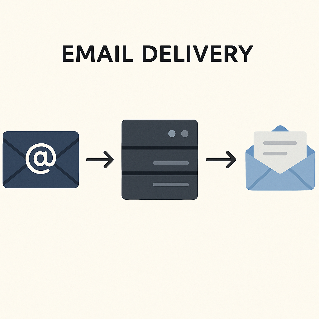 Illustration of AI enhancing email delivery for optimal inbox placement.