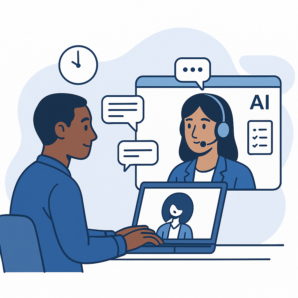 Modern visual representing meeting assistant AI boosting workflow productivity and automating tasks.