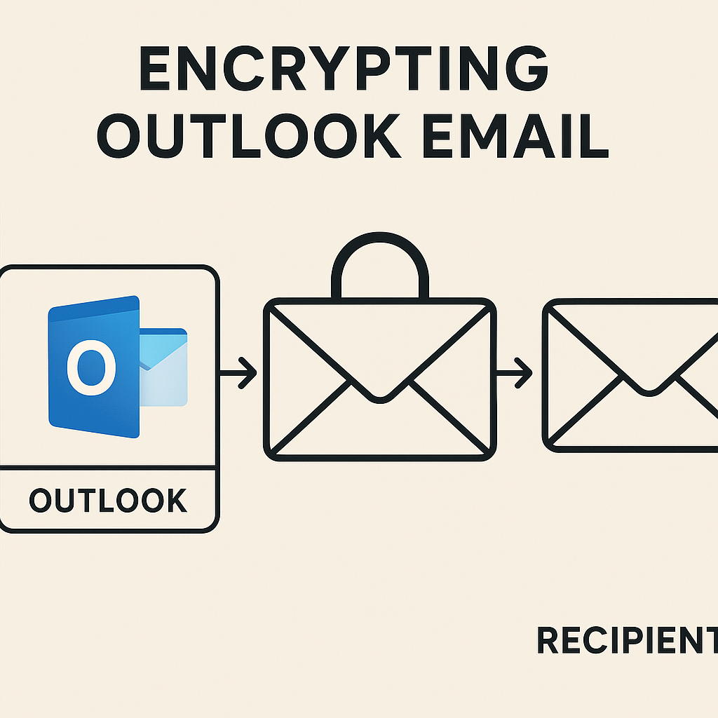 Clear illustration demonstrating how to encrypt Outlook emails for enhanced security.
