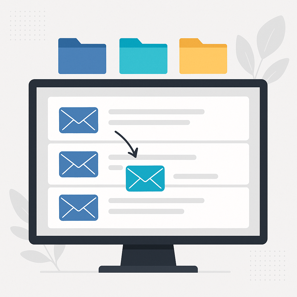 Professional illustration demonstrating how to organize inbox for peak email productivity.