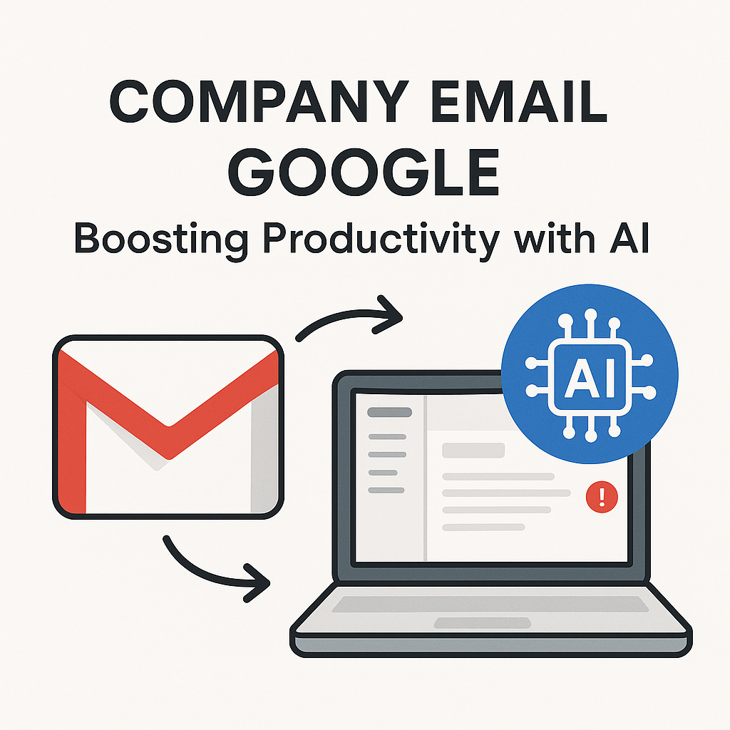 Company email Google illustration: AI boosts productivity & streamlines inbox management.