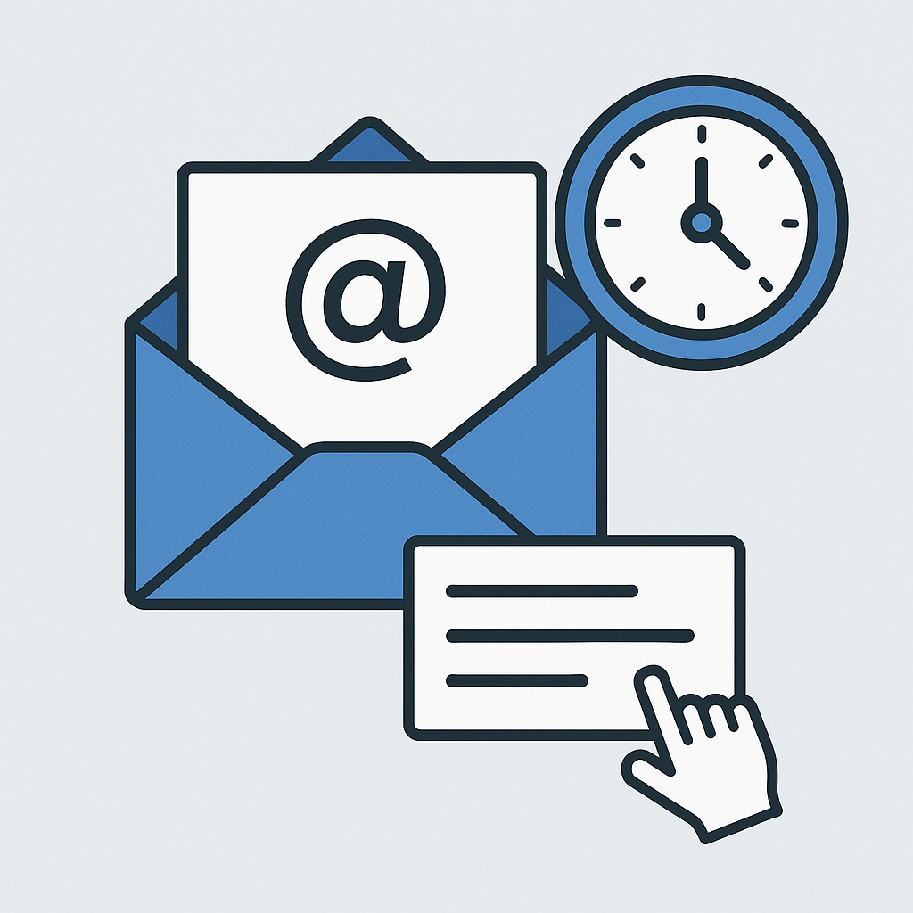 Modern graphic illustrating the economic email response speed value for businesses.