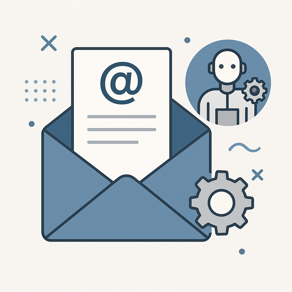 Boost productivity with AI email task automation, featuring clean digital interface.