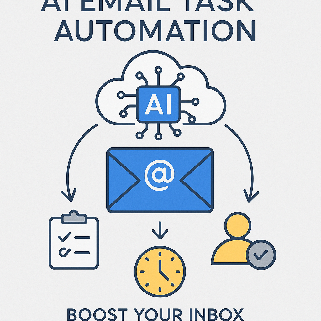 Illustration of ai email task automation streamlining inbox management.