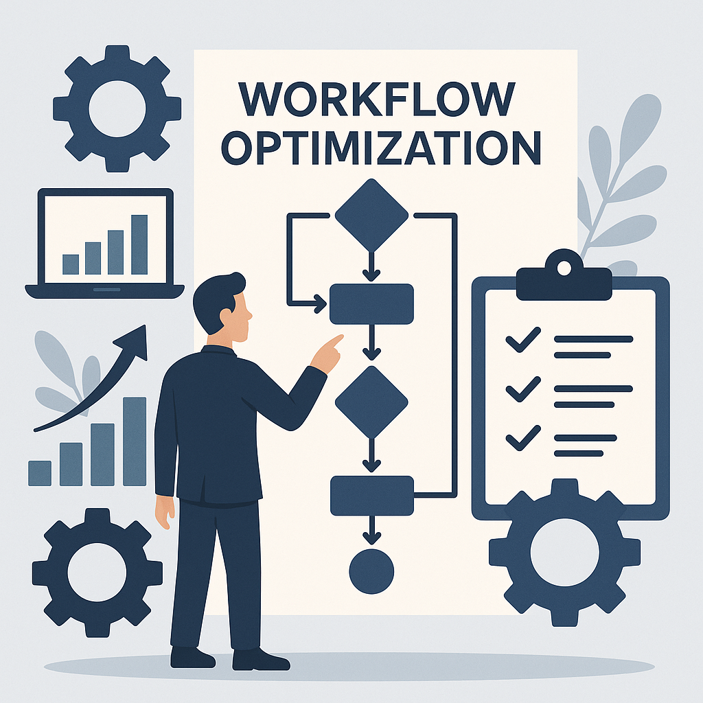 Modern graphic illustrating AI-driven email workflow optimization for enhanced productivity.
