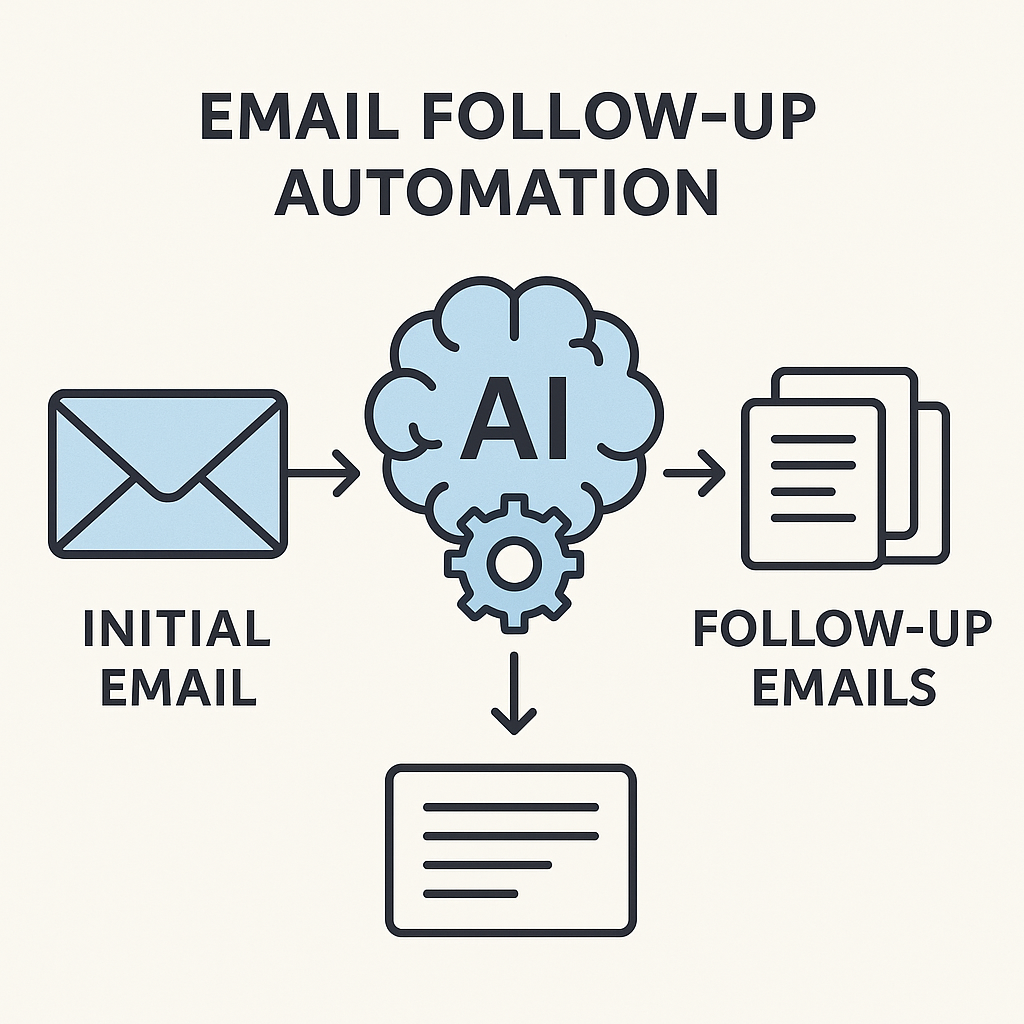 Visual guide to email follow up automation, showing AI's role in boosting sales and inbox management.