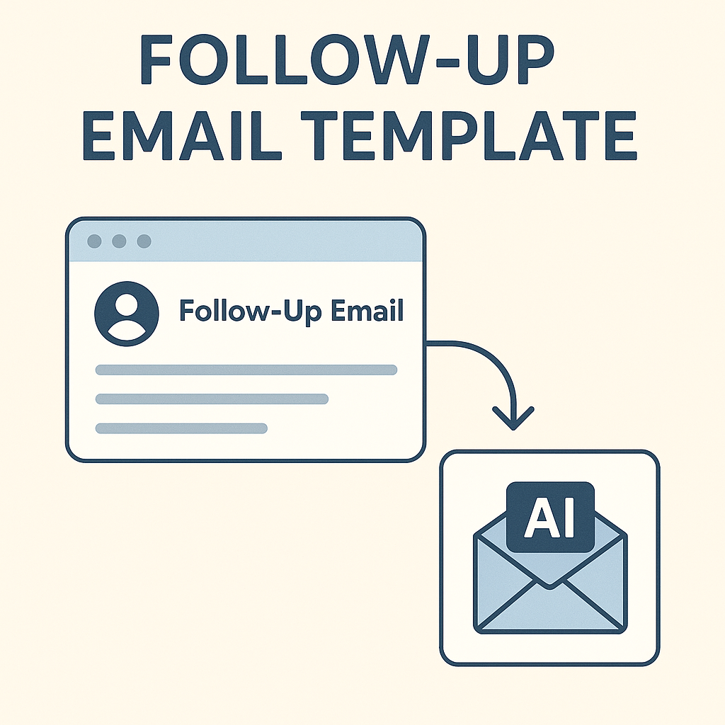 AI-powered follow up email template illustration for boosted productivity.