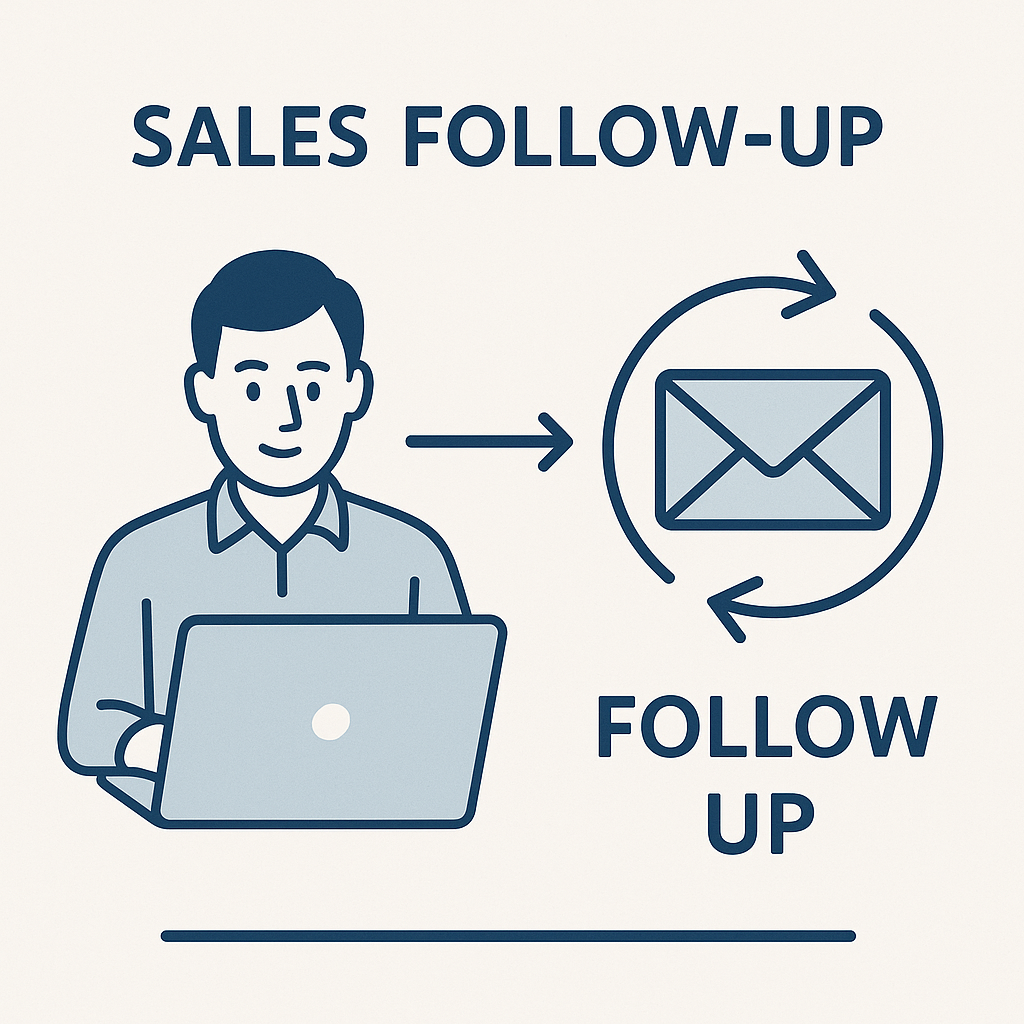 Illustration explaining smart sales follow-up strategies and effective email cadence.