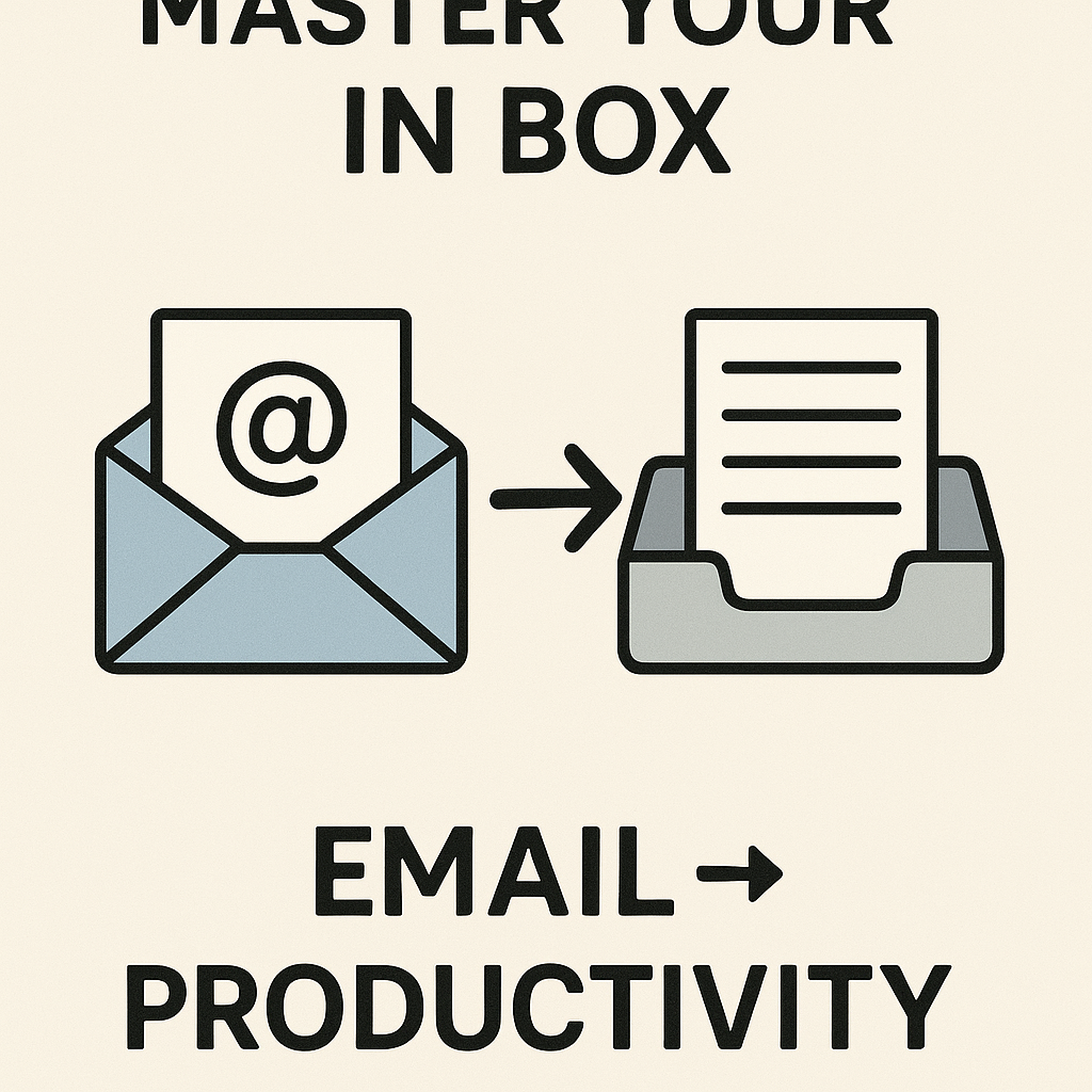 Minimalist illustration showing a mastered in box email, organized for productivity.