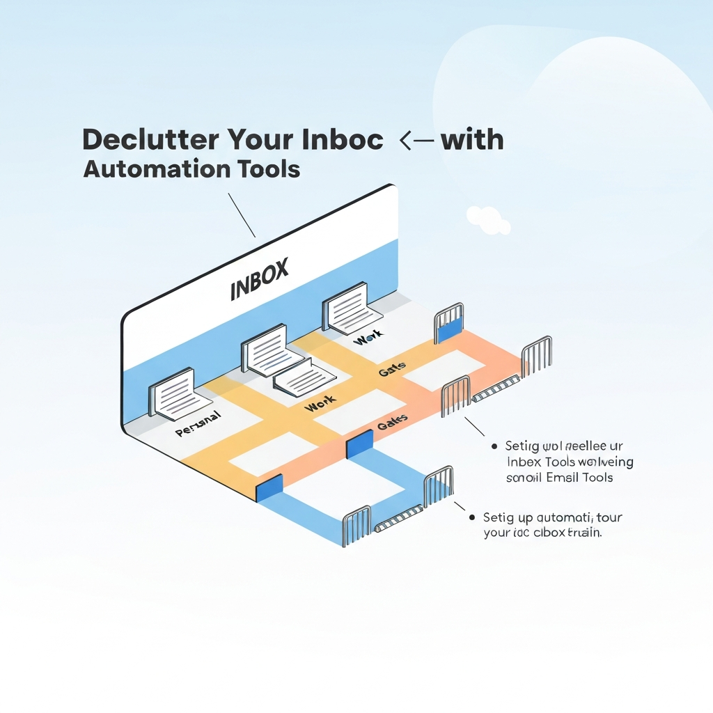 Minimalist illustration: Achieving work life balance email with smart inbox management.