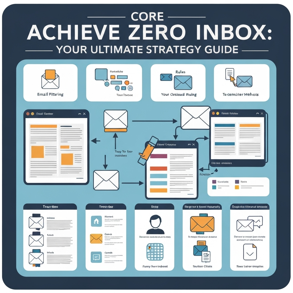 Visualizing the core steps of a successful zero inbox strategy for efficient email management.