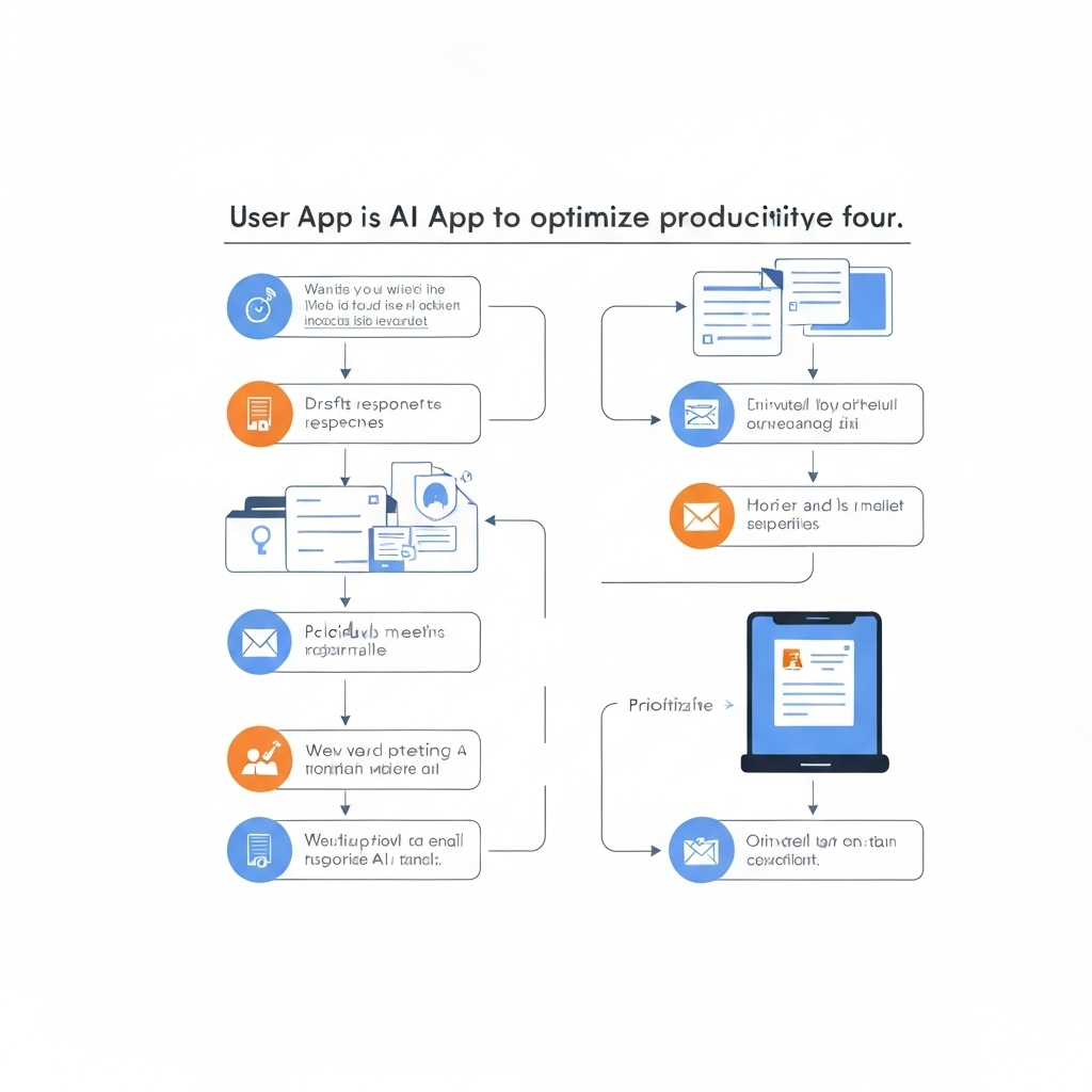 AI app illustration: smart inbox management for enhanced email productivity.