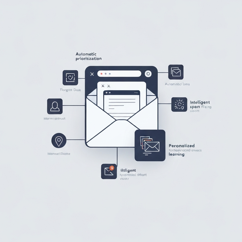 Modern AI email client interface boosting productivity with automated sorting and smart management.