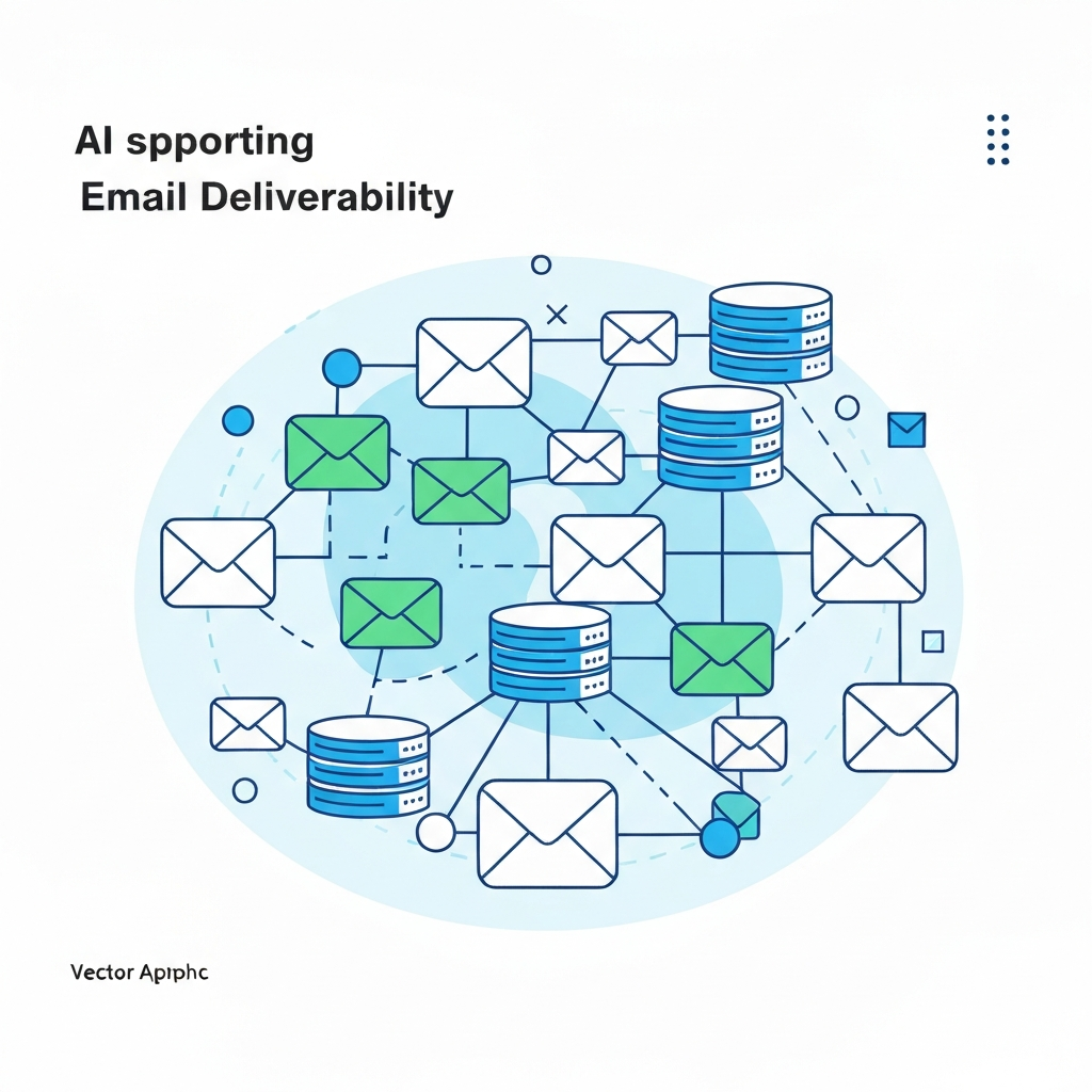 AI email deliverability dashboard showing optimized inbox performance and sender reputation metrics.