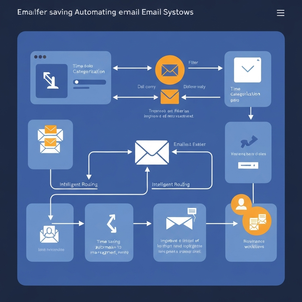 Illustration of an AI email organization system efficiently sorting and managing your inbox.