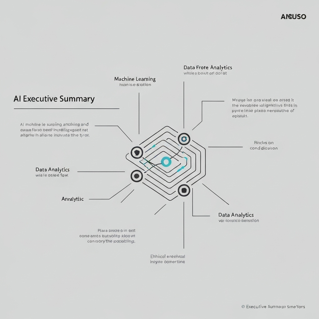Clean, professional illustration of artificial intelligence executive summary for inbox optimization.