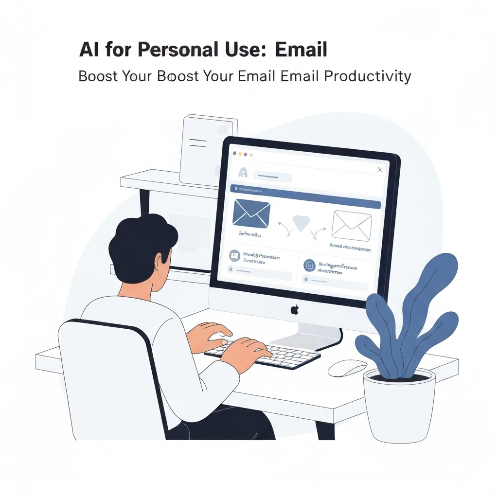 AI for personal use managing emails: illustration of smart inbox organization and productivity boost.
