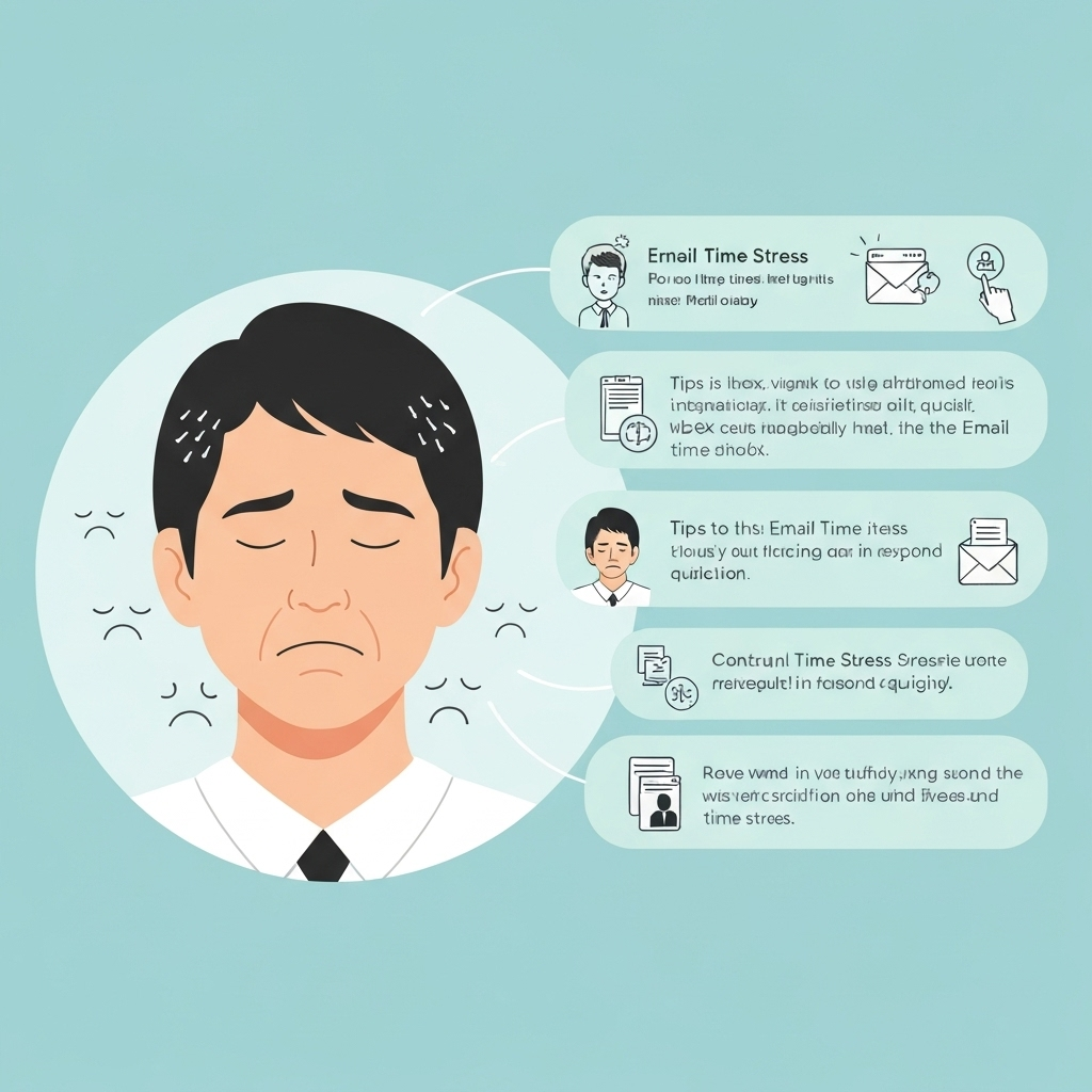 Illustration explaining how to reduce email time stress and manage your inbox effectively.